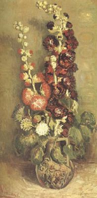 Vase wtih Hollyhocks (nn04), Vincent Van Gogh